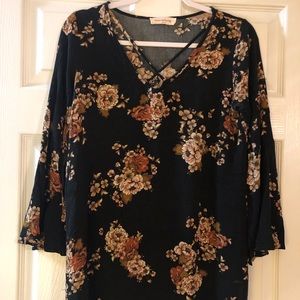 Black floral dress